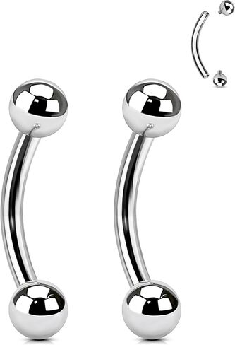2PCS G23 Solid Titanium Rook Earrings 16G Internally Thread Eyebrow Rook Piercing Jewelry Surgical Steel Vertical Labret Stud in Saudi Arabia