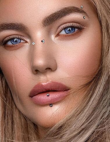 Eyebrow Piercing Jewelry 16G Surgical Steel Curved Barbell Tiny Eyebrow Ring Vertical Labret Lip Rook Helix Conch Daith Earring Navel Belly Button Tongue Rings for Women Men 6mm/8mm/10mm/12mm in Saudi Arabia