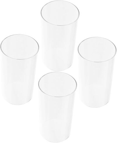 4Pcs Transparent Glass Candle Covers Windproof Chimney Shades for Table Clear Candle Holders for Home Restaurant Cafe Enhance Romantic Atmosphere with High Clarity in Saudi Arabia