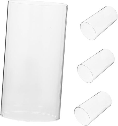 VOSAREA 4pcs Glass Candle Covers Windproof Chimney Tube Shades for Pillar and Taper Candles for Romantic Home Restaurant Cafe Decor in Saudi Arabia