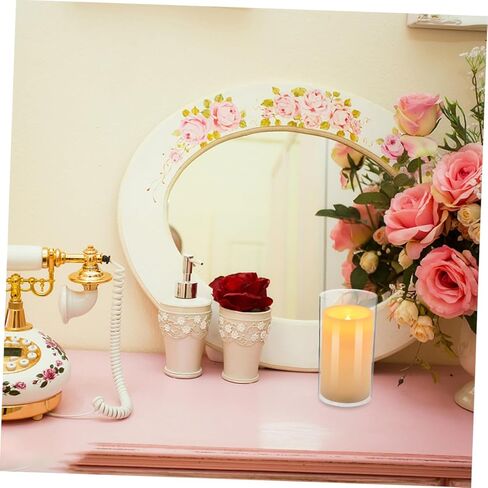 VOSAREA 4pcs Glass Candle Covers Windproof Chimney Tube Shades for Pillar and Taper Candles for Romantic Home Restaurant Cafe Decor in Saudi Arabia