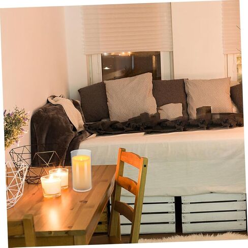 VOSAREA 4pcs Glass Candle Covers Windproof Chimney Tube Shades for Pillar and Taper Candles for Romantic Home Restaurant Cafe Decor in Saudi Arabia