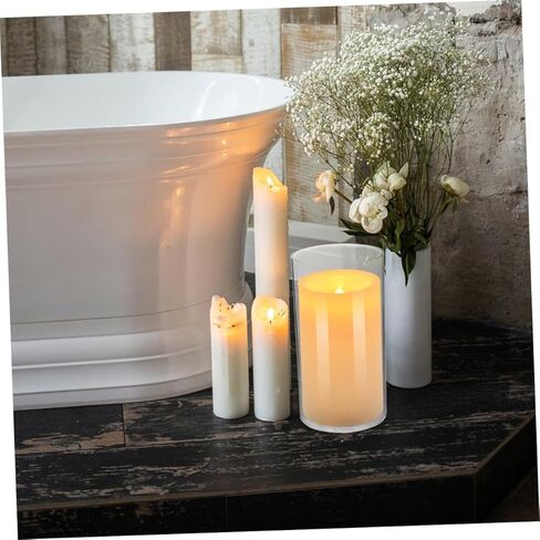 VOSAREA 4pcs Glass Candle Covers Windproof Chimney Tube Shades for Pillar and Taper Candles for Romantic Home Restaurant Cafe Decor in Saudi Arabia