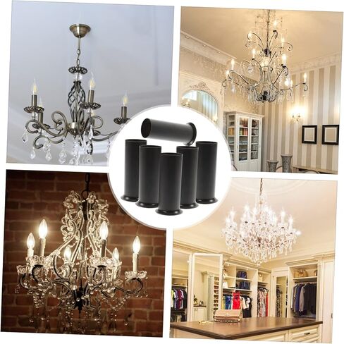 Mipcase 6Pcs Chandelier Candle Bulb Socket Metal Light Fixture Sleeves for Easy Installation Lamp Base Accessories Compatible with Various Lamps in Saudi Arabia