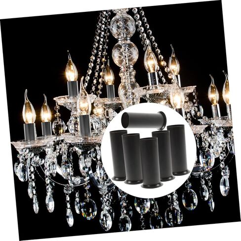 Mipcase 6Pcs Chandelier Candle Bulb Socket Metal Light Fixture Sleeves for Easy Installation Lamp Base Accessories Compatible with Various Lamps in Saudi Arabia