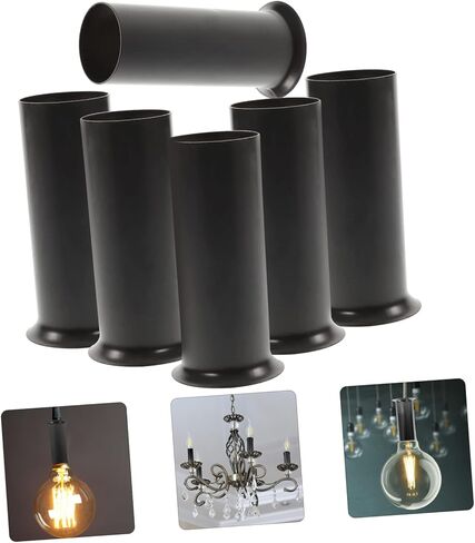 Mipcase 6Pcs Chandelier Candle Bulb Socket Metal Light Fixture Sleeves for Easy Installation Lamp Base Accessories Compatible with Various Lamps in Saudi Arabia