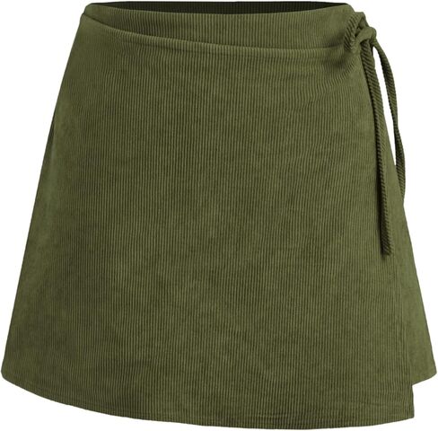 CIDER Mini Skirt Corduroy Skirt Women Mid Waist Knotted A Line Short Skirt in Saudi Arabia
