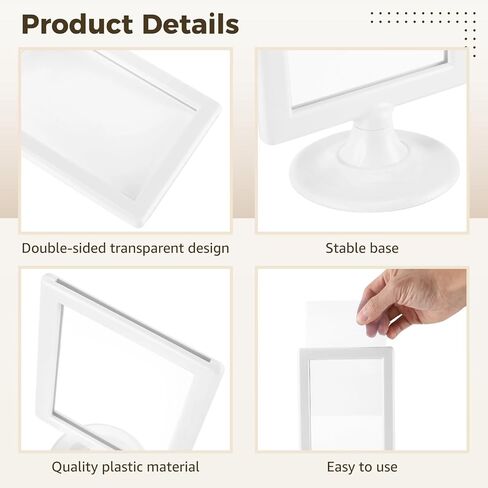 8 Pcs Mini Anchor Chart Holder, 4 x 6 in Double-Sided Learning Card Display with 20 Binder Rings for Classroom Teaching, Alphabet Number Vocabulary Flashcards & Interactive Presentations (White) in Saudi Arabia