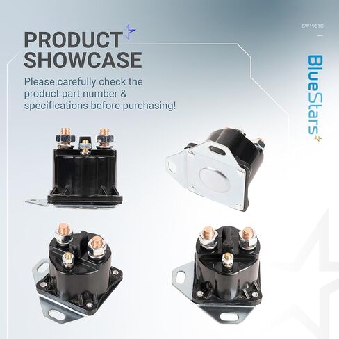BlueStars SW1951C Heavy Duty Starter Solenoid Relay - Compatible with Ford F150 F250 F350 F450 F550 E150 E250 E350 Escort Bronco Mustang Ranger & Mercury & Lincoln - E5TZ-11450-A E9TZ-11450-B SW1951 in Saudi Arabia