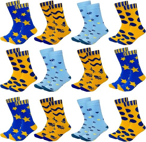 12 زوجًا من الجوارب العالمية للتوعية بمتلازمة داون، جوارب للكاحل كاجوال منخفضة القطع بشريط أزرق أصفر، هدايا للتوعية بمتلازمة داون للمدرسة والحملات الخيرية والمناسبات ومستلزمات الهدايا in Kuwait