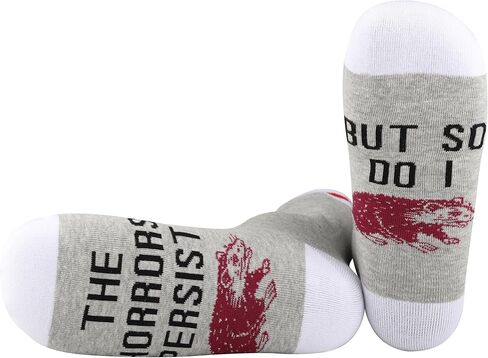 PWHAOO 1 Pair Opossum Socks The Horrors Persist But So Do I Socks Mental Health Gift Opossum Lover Gift in Saudi Arabia