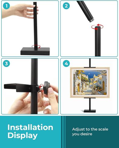 2Pack Adjustable Tabletop Easel Stand for Picture Frames, Picture Easels for Display Up to 30" H，Adjustable Detachable Tabletop Easel, Table Top Frame Holder for Artwork, Photos, (Black) in Saudi Arabia