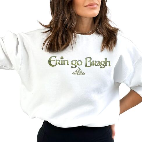 سويت شيرت Erin Go Bragh، حروف غالية مملوءة بريف أيرلندا وقميص بعقدة سلتيك، فخر أيرلندي محظوظ in Saudi Arabia