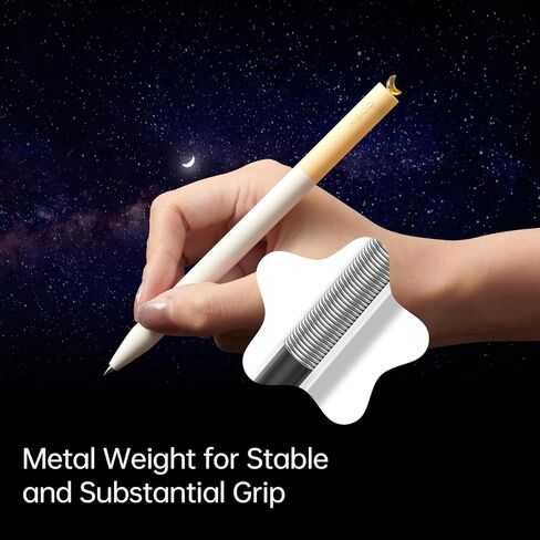 Kaco FIRST Gel Pens Cute Stationery Black Ink 3 Pieces, 0.5 mm Fine Point, Aesthetic Cute Star Pens for Journaling (Planet Series) in Saudi Arabia