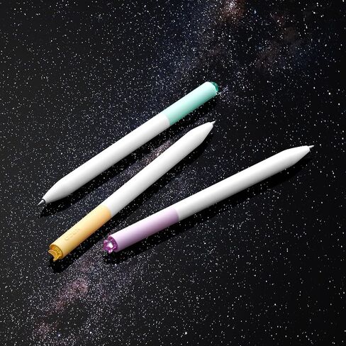 Kaco FIRST Gel Pens Cute Stationery Black Ink 3 Pieces, 0.5 mm Fine Point, Aesthetic Cute Star Pens for Journaling (Planet Series) in Saudi Arabia