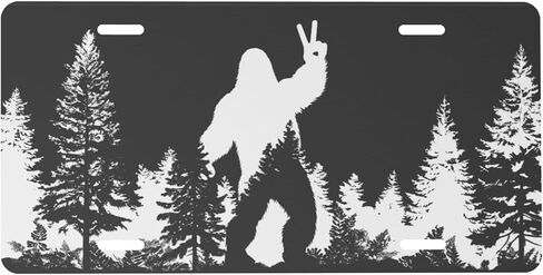 Bigfoot Mountain Black لوحة ترخيص أمامية للنساء والرجال لوحات ترخيص سيارة مضحكة مع 4 فتحات من الألومنيوم المعدني الجديد غطاء علامة الغرور مقاوم للصدأ ملحقات ديكور السيارة الأمريكية 6 * 12 بوصة in Kuwait