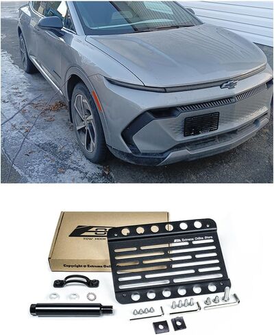 Replacement for 2024-Present Chevrolet Equinox EV Models | EOS Plate Front Bumper Tow Hook License Plate Relocator Mount Bracket (Full Sized) in Saudi Arabia