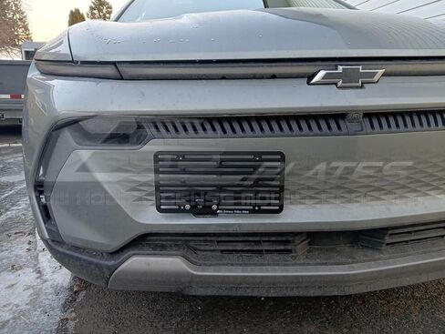 Replacement for 2024-Present Chevrolet Equinox EV Models | EOS Plate Front Bumper Tow Hook License Plate Relocator Mount Bracket (Full Sized) in Saudi Arabia