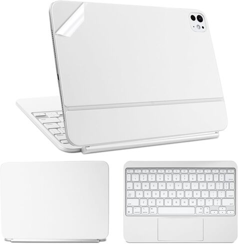 IMMOENUC 3-in-1 Tablets Skin Sticker Colorful Decals for 2024 iPad Pro M4 Magic Keyboard 11 inch Full Body Protective case Vinyl Durable Materials wrap Cover Self-Adhesive,Pre-Cut（Marble White） in Kuwait