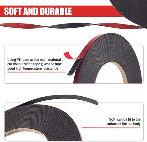 16.4Ft x 0.24" Automotive Double Sided Tape,High Adhesive Car Double Sided Mounting Tape Easily Sticks to Car Badges & Cars Decorations,Cuttable Doubles Sideds Tapes for Cars in Saudi Arabia