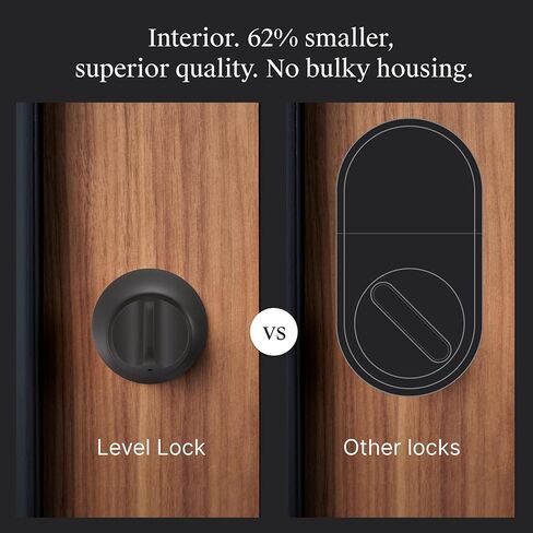 Level Lock (Matter) Smart Lock - World's Smallest, Most Beautifully Designed Matter-Over-Thread Deadbolt - Level App for iOS & Android | Works with Apple Home (Matte Black) in Saudi Arabia