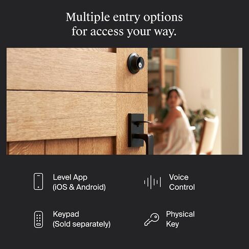 Level Lock (Matter) Smart Lock - World's Smallest, Most Beautifully Designed Matter-Over-Thread Deadbolt - Level App for iOS & Android | Works with Apple Home (Matte Black) in Saudi Arabia