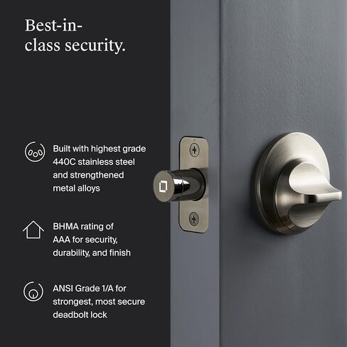 Level Lock (Matter) Smart Lock - World's Smallest, Most Beautifully Designed Matter-Over-Thread Deadbolt - Level App for iOS & Android | Works with Apple Home (Matte Black) in Saudi Arabia
