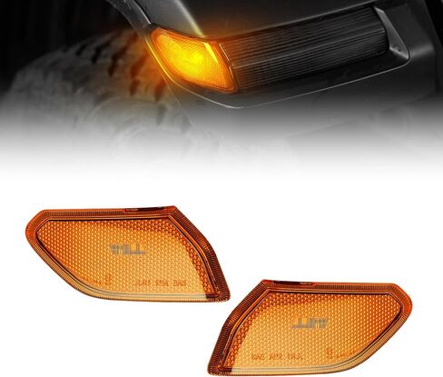 LED Side Marker Light Assemblies for Jeep Wrangler JL & Gladiator JT 2018 2019 2020 2021 2022 2023 2024 2025 Accessories, Amber Lens Fender Flares Light, Corner Lights Plug & Play in Kuwait