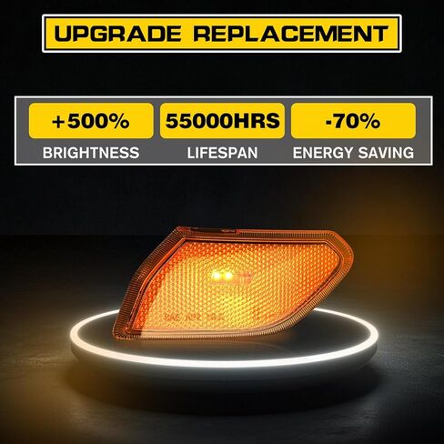 LED Side Marker Light Assemblies for Jeep Wrangler JL & Gladiator JT 2018 2019 2020 2021 2022 2023 2024 2025 Accessories, Amber Lens Fender Flares Light, Corner Lights Plug & Play in Kuwait