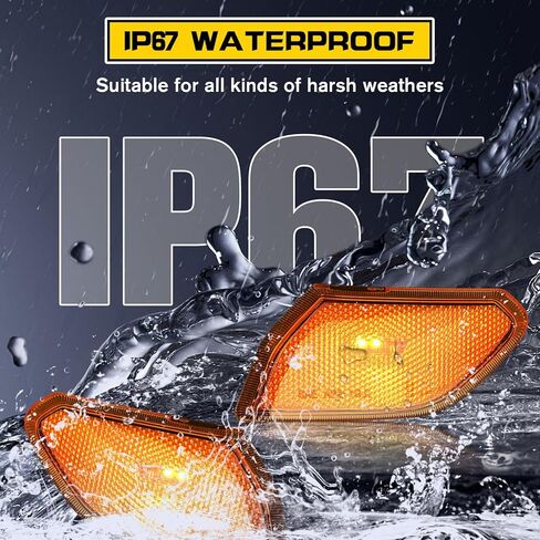 LED Side Marker Light Assemblies for Jeep Wrangler JL & Gladiator JT 2018 2019 2020 2021 2022 2023 2024 2025 Accessories, Amber Lens Fender Flares Light, Corner Lights Plug & Play in Kuwait