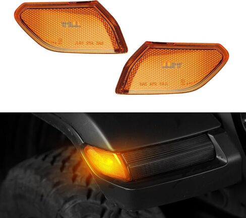 LED Side Marker Light Assemblies for Jeep Wrangler JL & Gladiator JT 2018 2019 2020 2021 2022 2023 2024 2025 Accessories, Amber Lens Fender Flares Light, Corner Lights Plug & Play in Kuwait