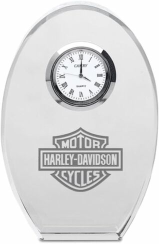 Executive Gift Shoppe | Distinguished Collection Personalized Oval Crystal Desk Clock with Custom Engraving in Saudi Arabia