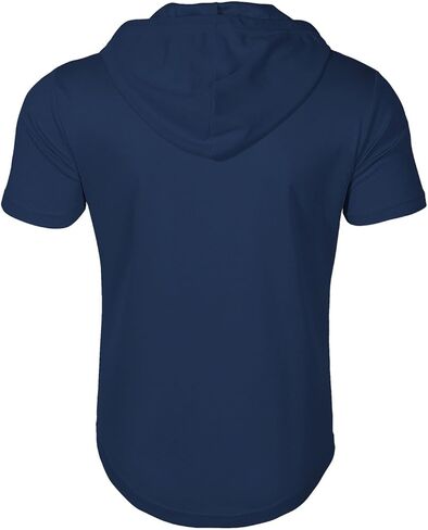 Quarter Zip Pullover Hoodie T Shirts for Men Slim Fit Short Sleeve Muscle Shirts Summer Workout Athletic Hooded Tops in Saudi Arabia