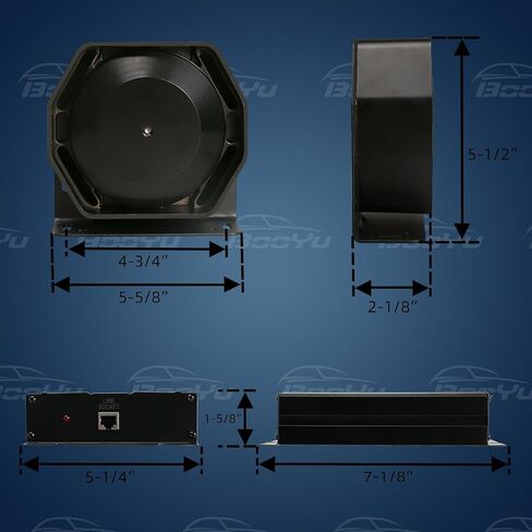 BooYu 12V 200W 37 Tones Police Warning Emergency Siren PA System for Firefighter Ambulance Vehicles Truck Car SUV ATV UTV [180° Design Speaker][135dB][Handheld Microphone][Hands-Free][2x10A Switches] in Kuwait