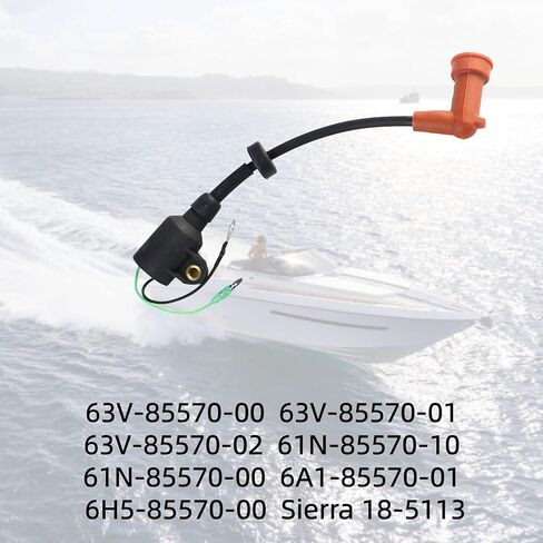 63V-85570-00 61N-85570-10 ملف الإشعال لياماها 9.9HP 15 20 25 30 40 50 150 200 225 250 HP محرك خارجي ثنائي الأشواط يستبدل سييرا مارين 18-5113 in Saudi Arabia