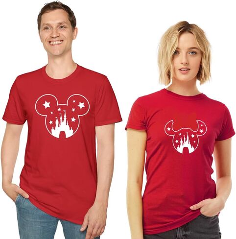 تي شيرتات برسومات زوجين بتصميم Mouse Star Castle متطابقين in Kuwait