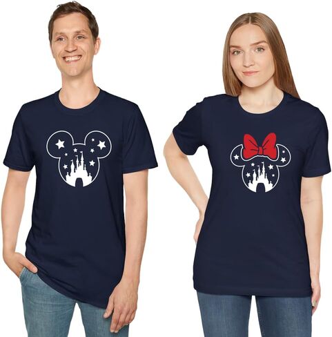 تي شيرتات برسومات زوجين بتصميم Mouse Star Castle متطابقين in Kuwait