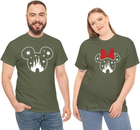 تي شيرتات برسومات زوجين بتصميم Mouse Star Castle متطابقين in Kuwait