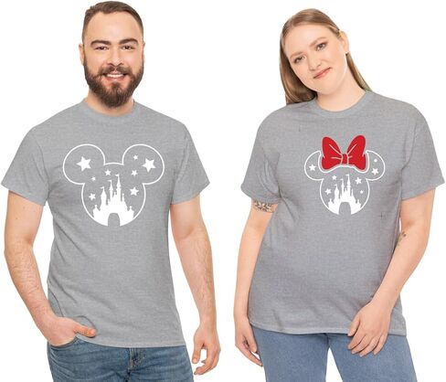 تي شيرتات برسومات زوجين بتصميم Mouse Star Castle متطابقين in Kuwait