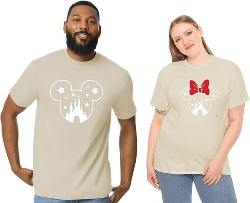 تي شيرتات برسومات زوجين بتصميم Mouse Star Castle متطابقين in Kuwait