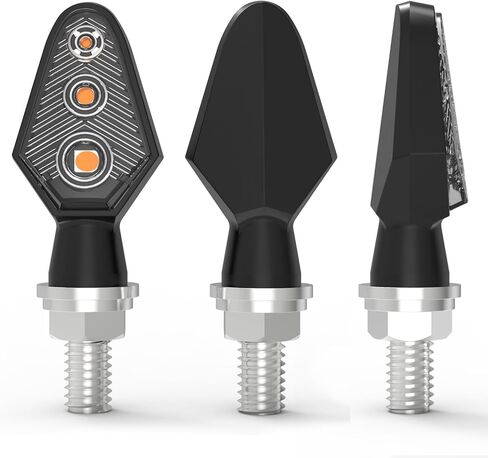 4 قطع وميض صغير لإشارات الانعطاف للدراجات النارية، 3 مصابيح LED فائقة السطوع ومؤشرات أمامية وخلفية كهرمانية، مصابيح إشارة M8 عالمية مقاومة للماء متوافقة مع هارلي هوندا ياماها سوزوكي كاواساكي in Kuwait