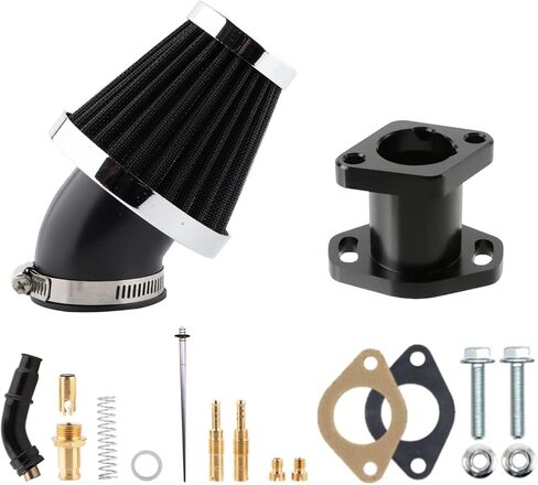 مكربن ​​PE24 لمحركات بريداتور 212 196cc 224cc، مجموعة مكربن ​​24 مم لدراجة كولمان CT200U BT200X الصغيرة KT196 Go Kart GX160 GX200 6.5hp محرك استنساخ مع فلتر هواء مشعب السحب 48 مم (أسود) in Kuwait