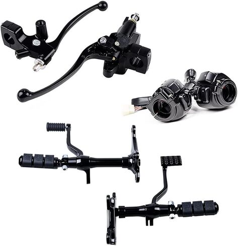 2X Switches Control with Wiring Harness and Left Right Master Cylinder Reservoir Brake Lever and 1 Pair of Hand Grips for 1996-2012 Softail Dyna Sportster V-Rod 1 inch Handlebar in Saudi Arabia