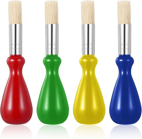 Jeffdad 4PCS Toddler Paint Brushes, Chubby Paint Brushes for Kids, Washable Easy Grip Paintbrushes Preschool Kids Paint Brush for Toddlers 1-3 for Watercolor Painting Art Supplies Craft Projects in Saudi Arabia