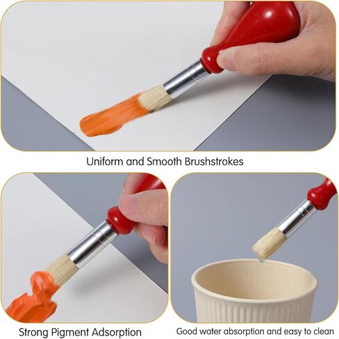 Jeffdad 4PCS Toddler Paint Brushes, Chubby Paint Brushes for Kids, Washable Easy Grip Paintbrushes Preschool Kids Paint Brush for Toddlers 1-3 for Watercolor Painting Art Supplies Craft Projects in Saudi Arabia