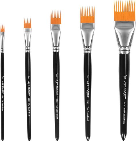 5Pcs Grainer Brush Set, Professional Artist Paint Brush, Nylon Bristles Painting Brushes, Flat Comb Brushes for Acrylic Painting, Oil and Watercolor, Ideal for Artists Beginners in Saudi Arabia