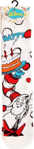 جوارب The Cat in the Hat لعيد الميلاد للكبار - أساور مضلعة ورسومات محبوكة، مرخصة رسميًا in Saudi Arabia