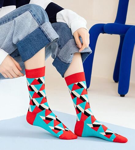 Coolwife Funky Colorful Socks Sport Pattern Dress Cotton Casual Fun Novelty Socks in Saudi Arabia