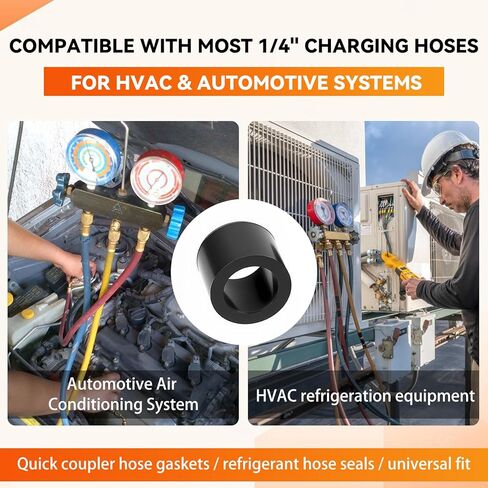 40083 حشية خرطوم التبريد، لخرطوم شحن التدفئة والتهوية وتكييف الهواء (HVAC) مقاس 1/4 بوصة ولأختام التيار المتردد للسيارات من Robinair، طقم حلقات إغلاق مشعب - 8 قطع in Kuwait