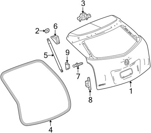 2 قطعة 24.08 بوصة دعم رفع الباب الخلفي الخلفي مع استبدال باب رفع الطاقة لكاديلاك SRX 10 11 12 13 14 15 16 SG230118 PN 22745513 دعامات الغاز صدمات الربيع دعامة قضيب المثبط in Kuwait